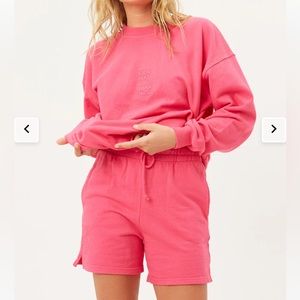 NWT FRANKIES BIKINIS Burl High Waist Sweat Short - Rosewood